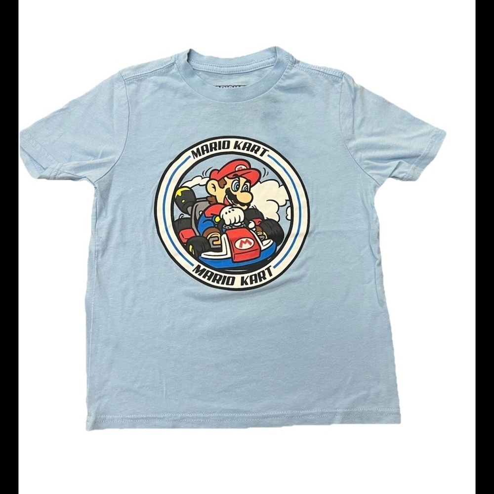 Mario Kart Graphic Print Boys Size XS 4/5 Short-Sleeve T-Shirt (0388)